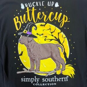 Simply Southern Halloween Dog Graphic Long Sleeve Tee Shirt, Size M